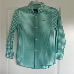 Vineyard Vines Men's Aqua Checkered Shirt